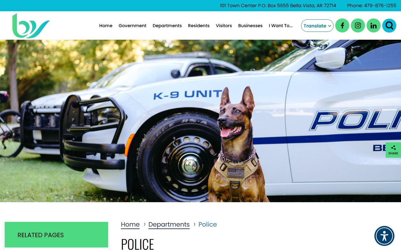 Bella Vista Police Department released inmates records page