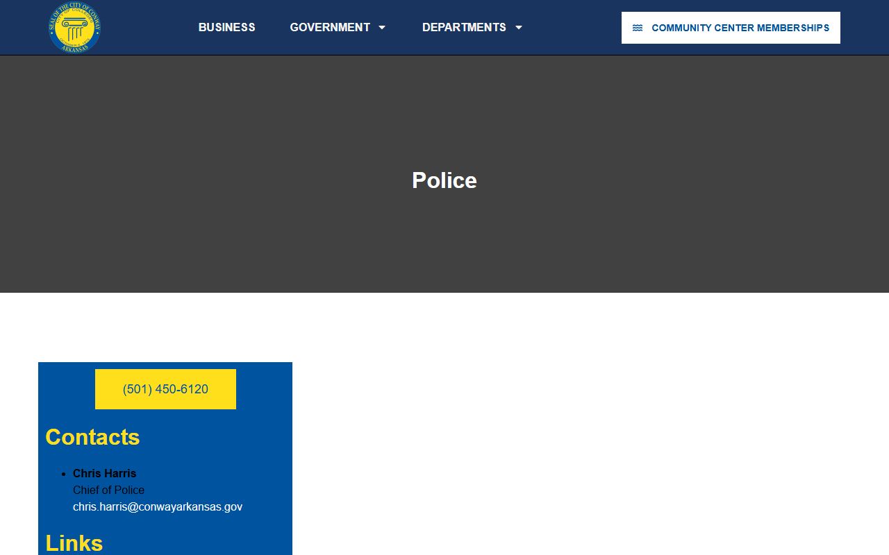 Conway released inmates police department page