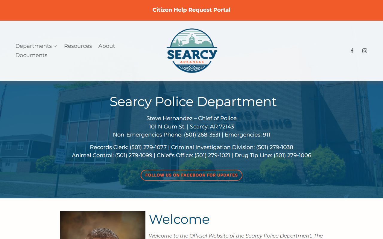 Searcy Police Department for released inmates records