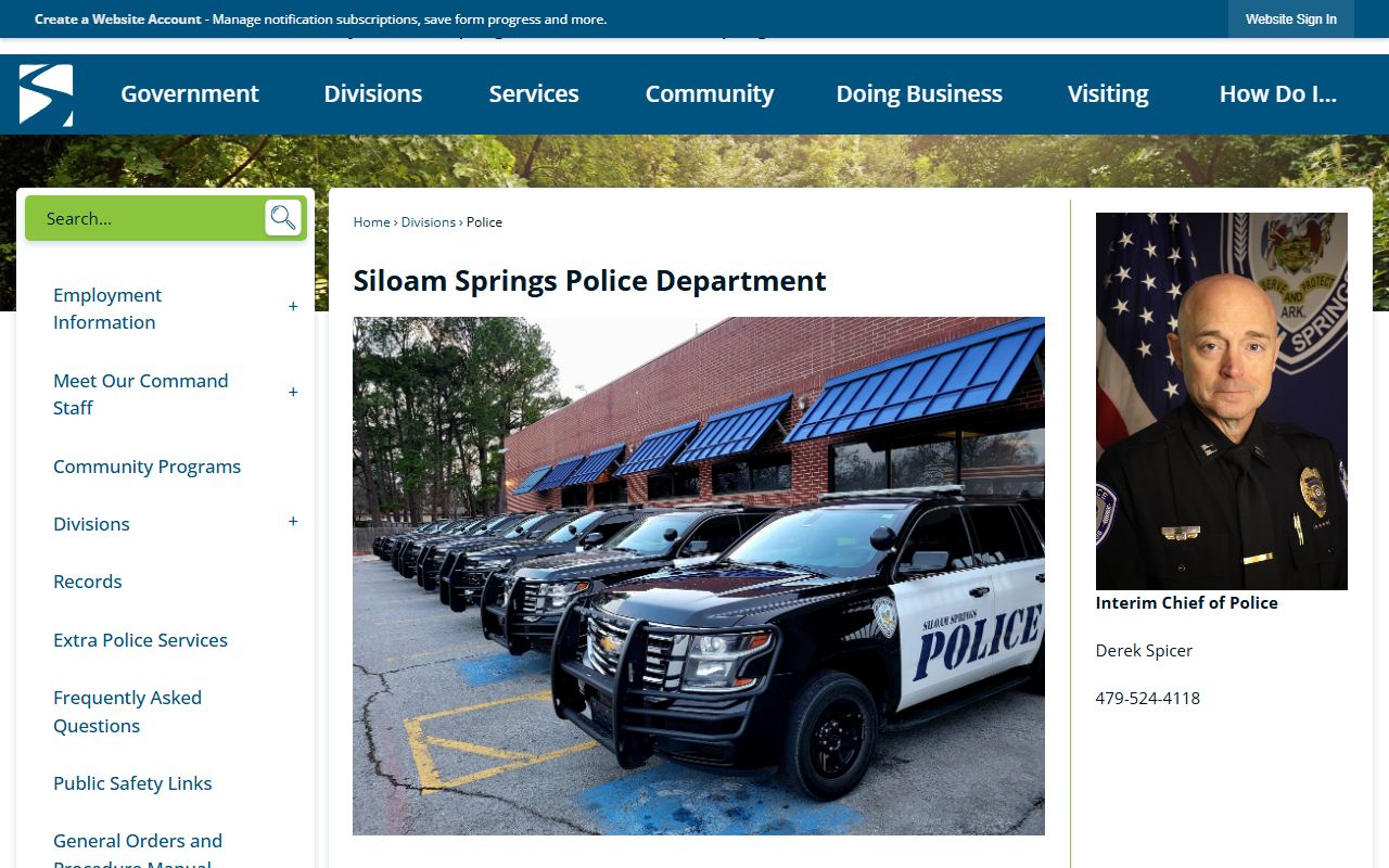 Siloam Springs Police Department released inmates records page