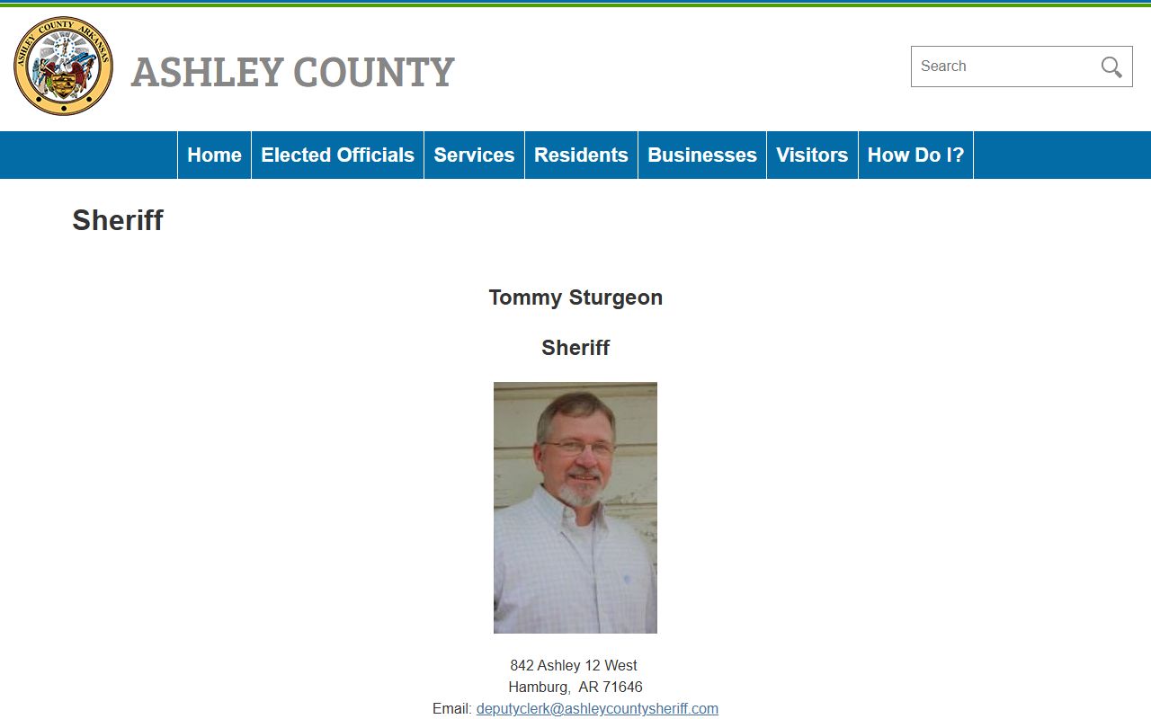 Ashley County released inmates county site sheriff page