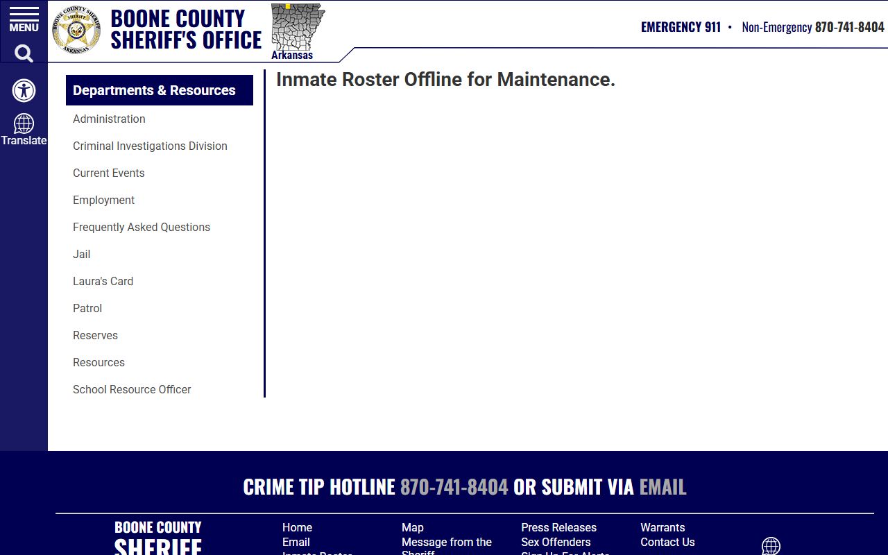 Boone County released inmates roster page