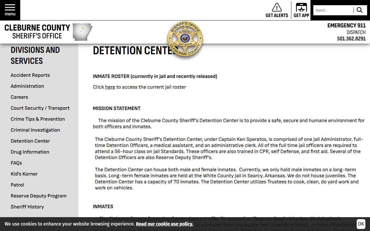 Cleburne County released inmates detention center in Heber Springs