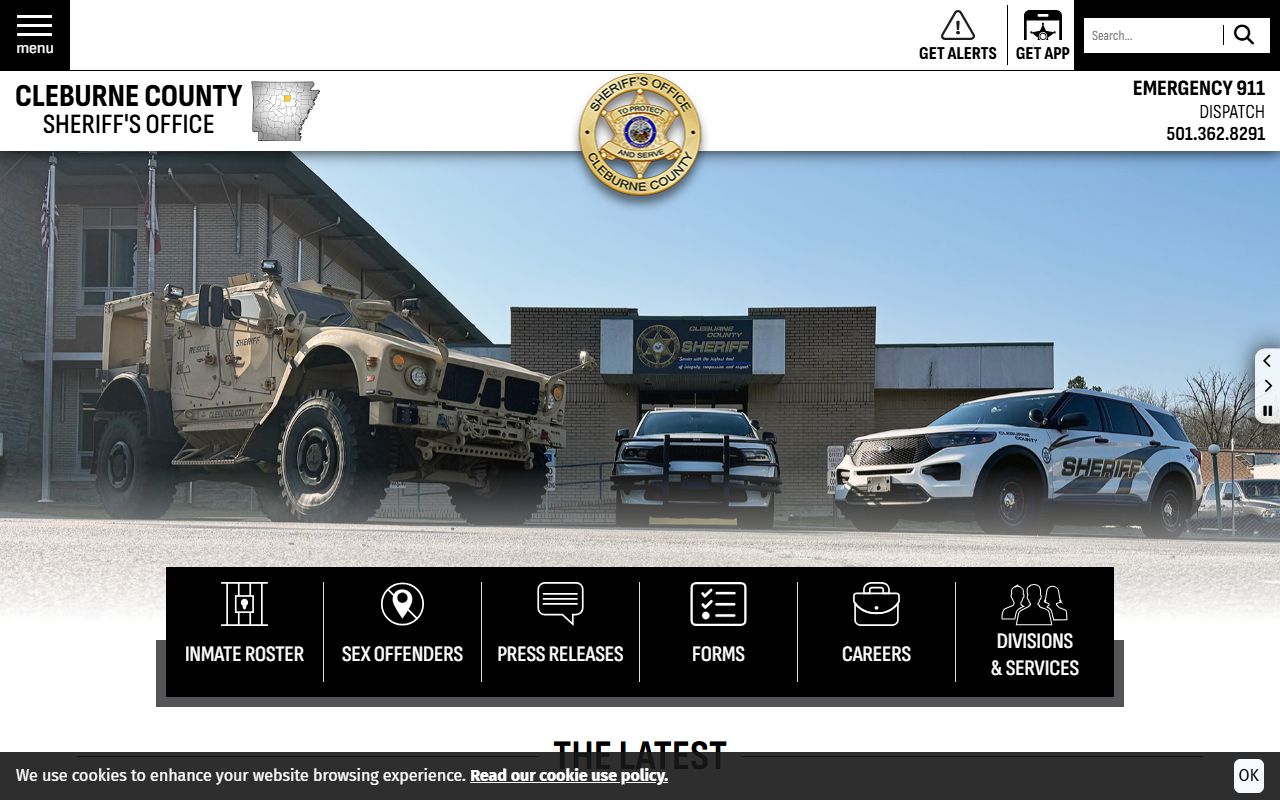 Cleburne County released inmates sheriff's office data center