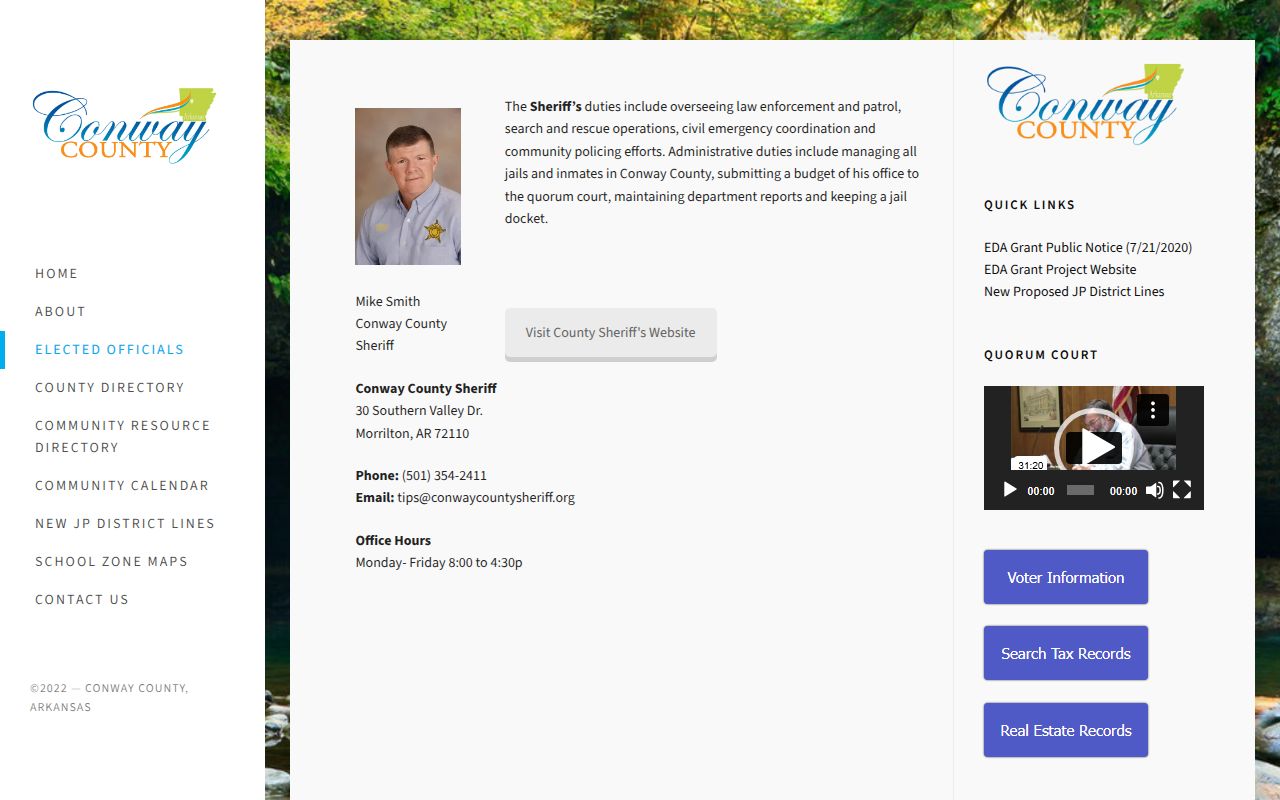 Conway County released inmates sheriff's office page in Morrilton