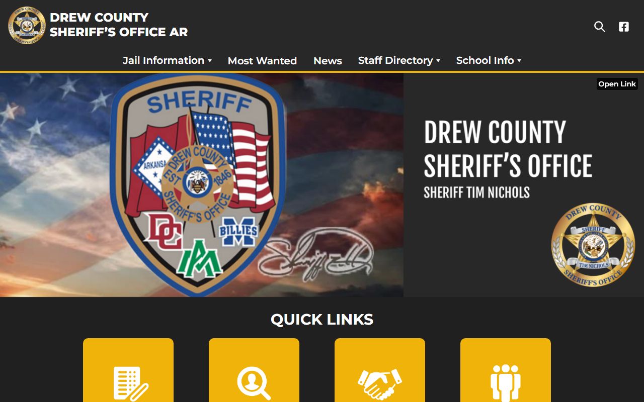 Drew County released inmates sheriff's office homepage
