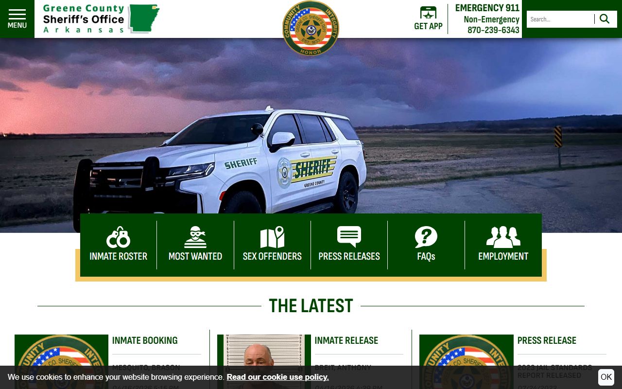 Greene County Sheriff's Office for Paragould released inmates