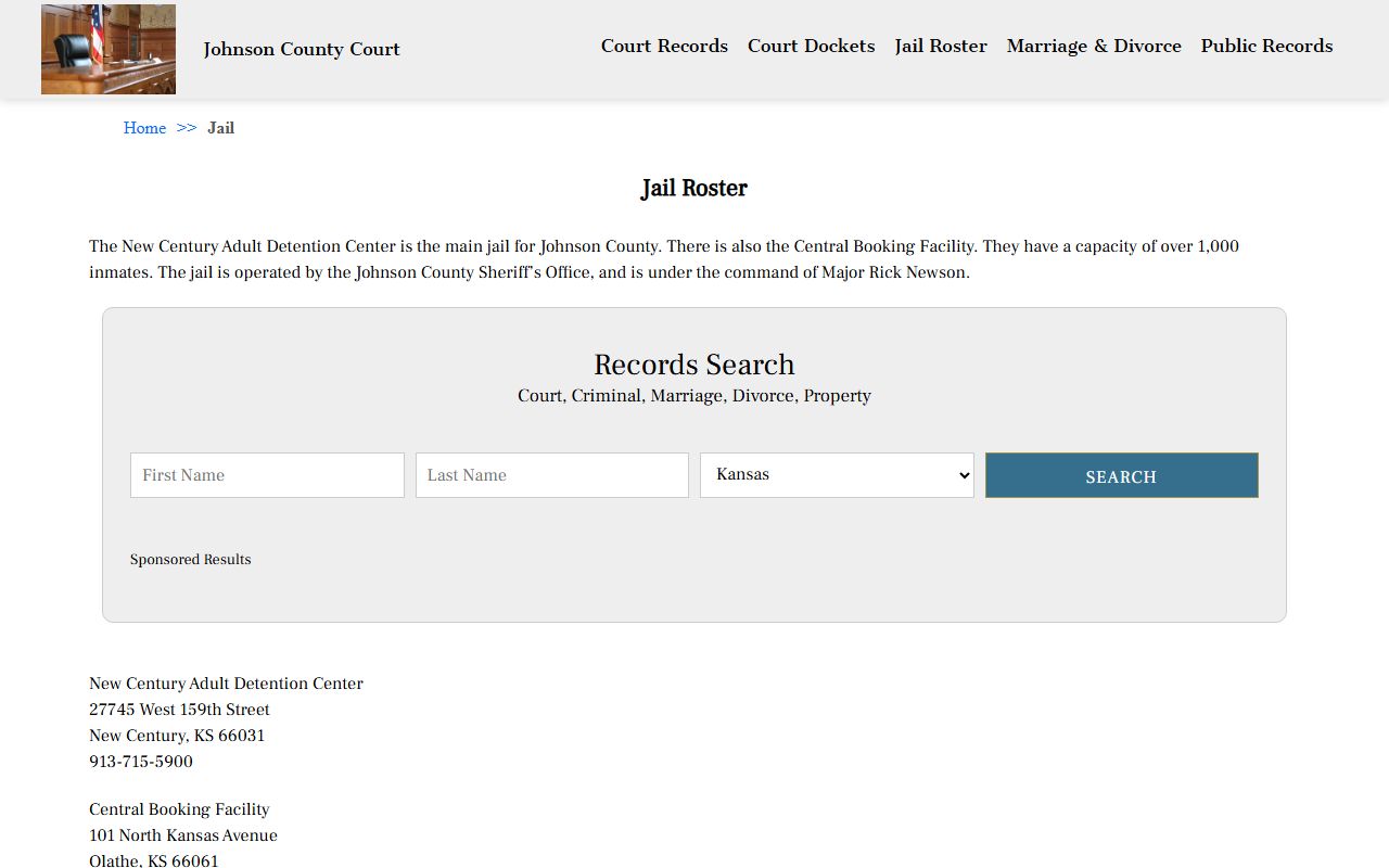 Johnson County released inmates jail roster through court website