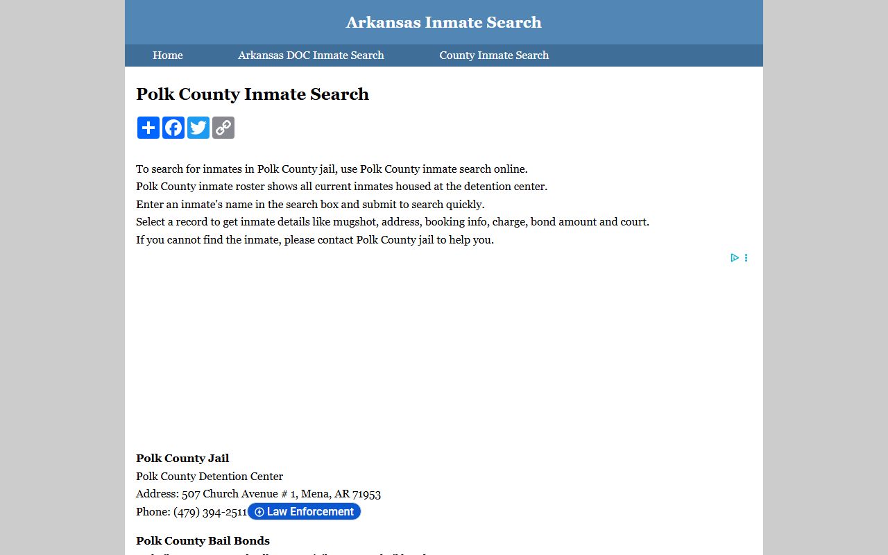 Polk County released inmates online inmate search portal
