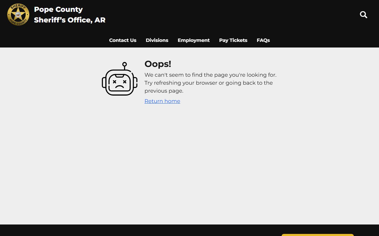 Pope County released inmates online jail roster search