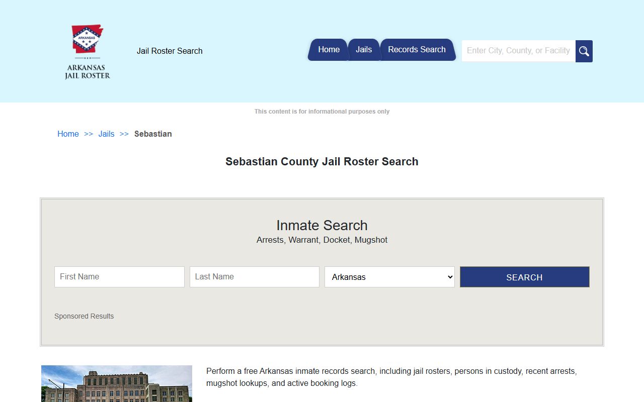 Sebastian County released inmates jail roster search