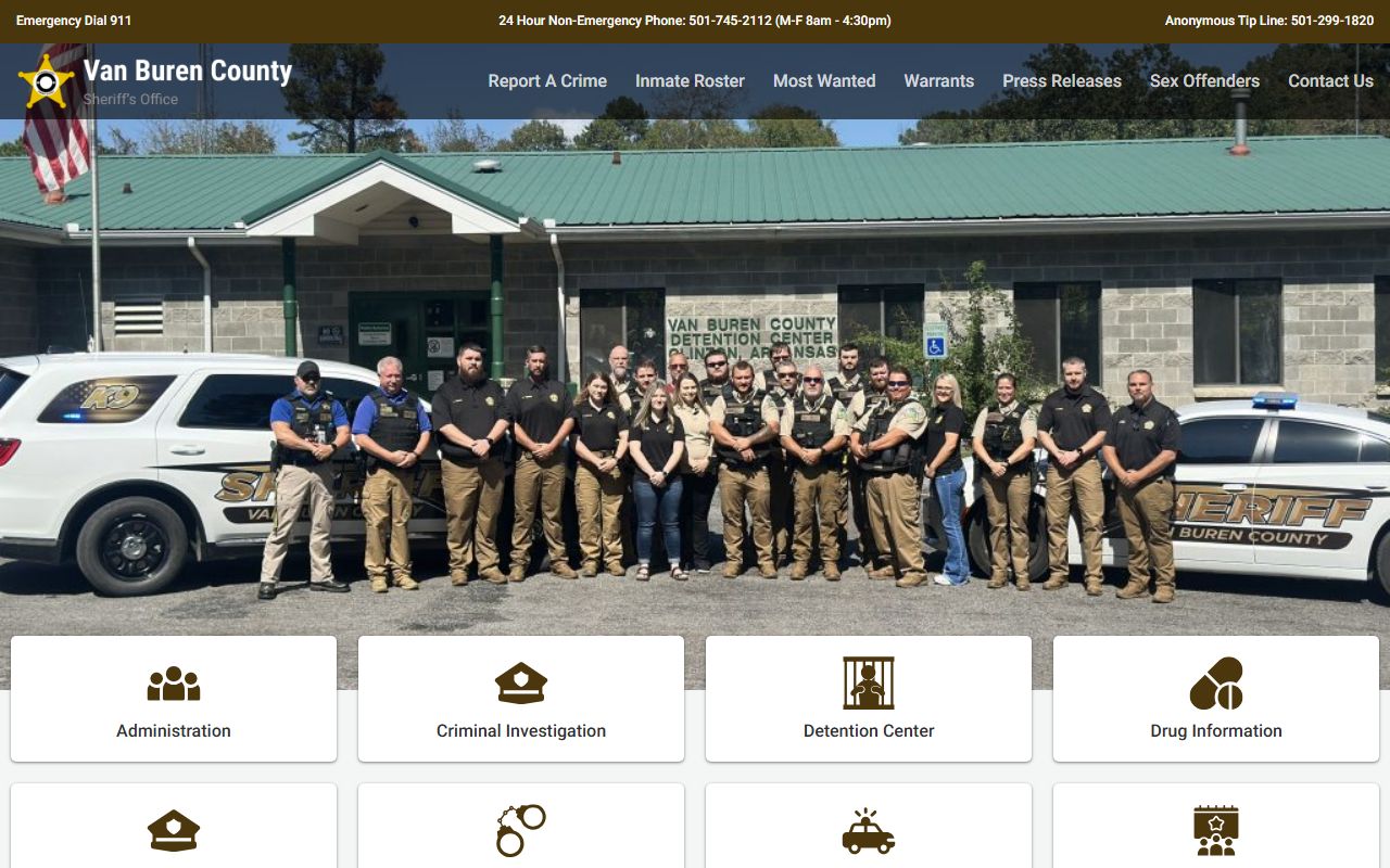 Van Buren County released inmates sheriff's office page in Clinton