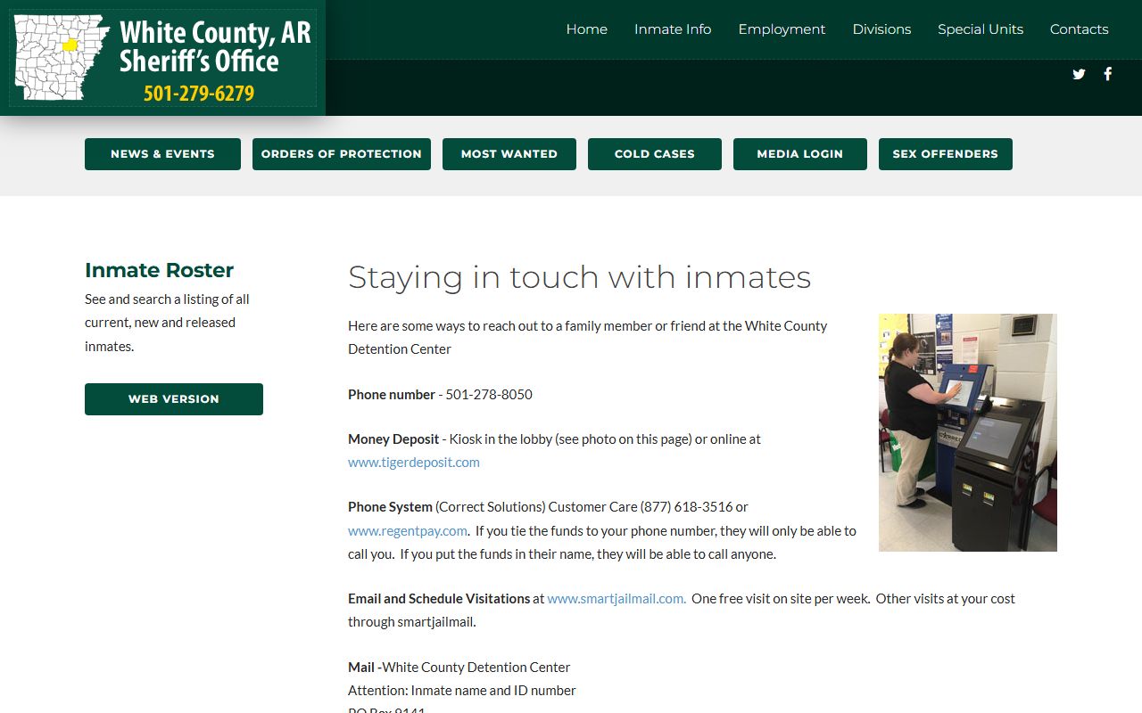 White County released inmates online roster page