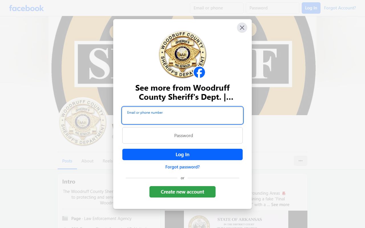 Woodruff County released inmates sheriff's office Facebook page